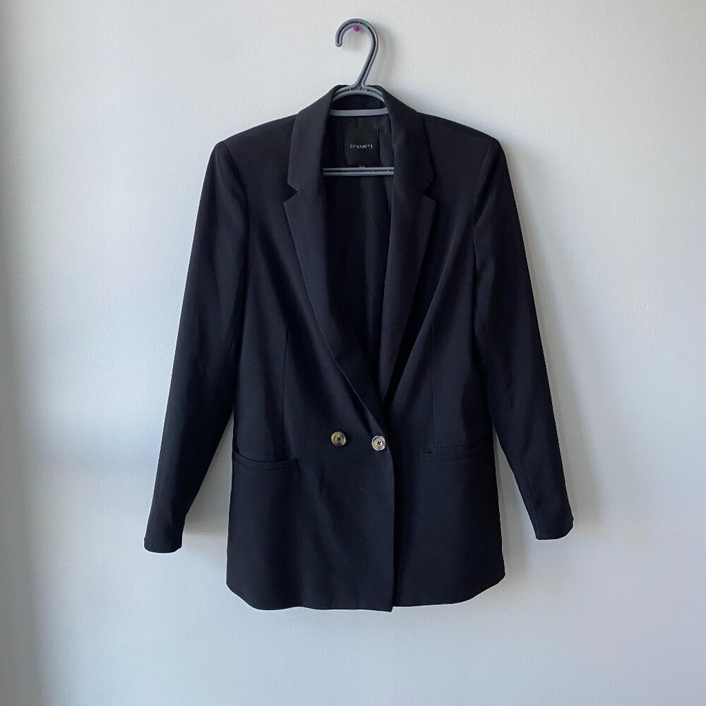 Dynamite Double Breasted Black Blazer